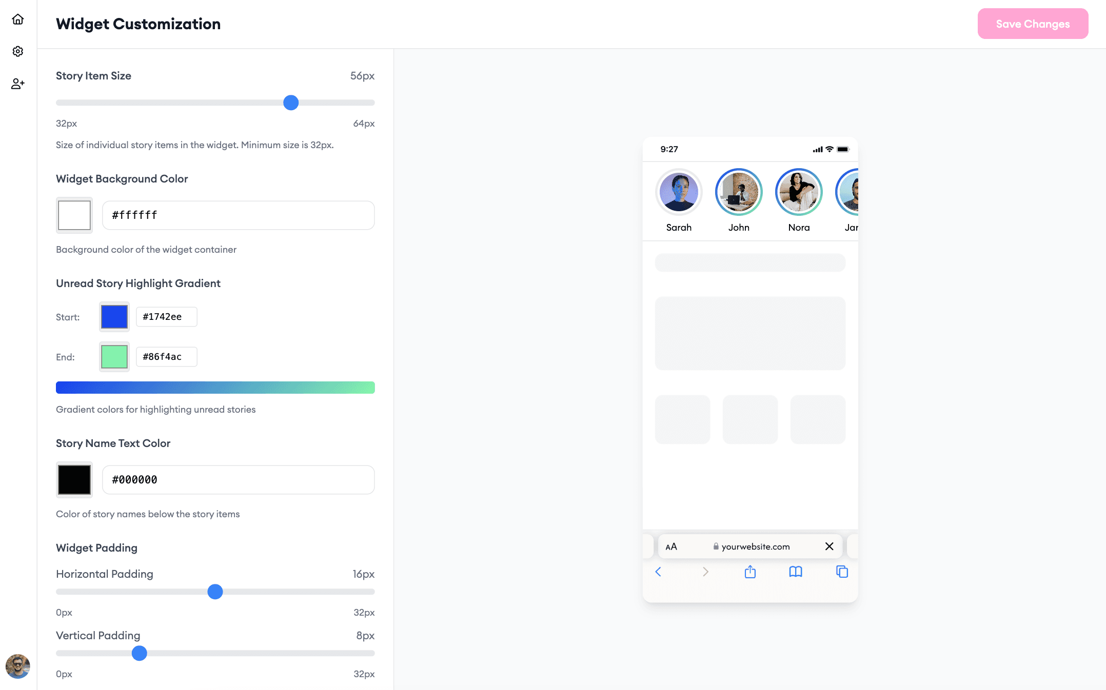 Make it part of your website with customization options